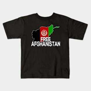 FREE AFGHANISTAN - Afghanistan Flag & Map Kids T-Shirt